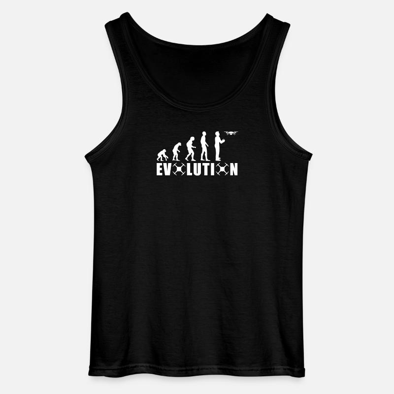 EVOLUTION DROHNE Geschenk Bodenpilot Fliegen - Gildan Männer Tank Top - Schwarz