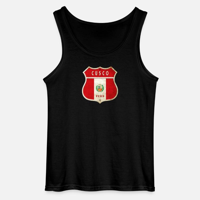 Cusco Peru Wappen Flaggen Design - Gildan Männer Tank Top - Schwarz