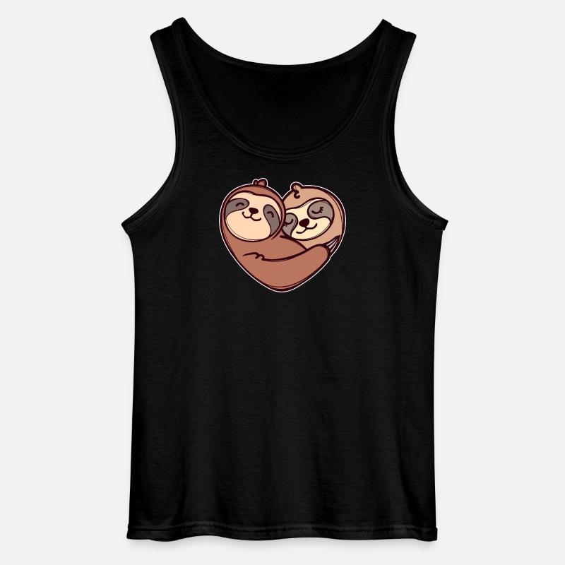 Faultier Herz Schlafen Säugetier Urwaldbewohner - Gildan Männer Tank Top - Schwarz