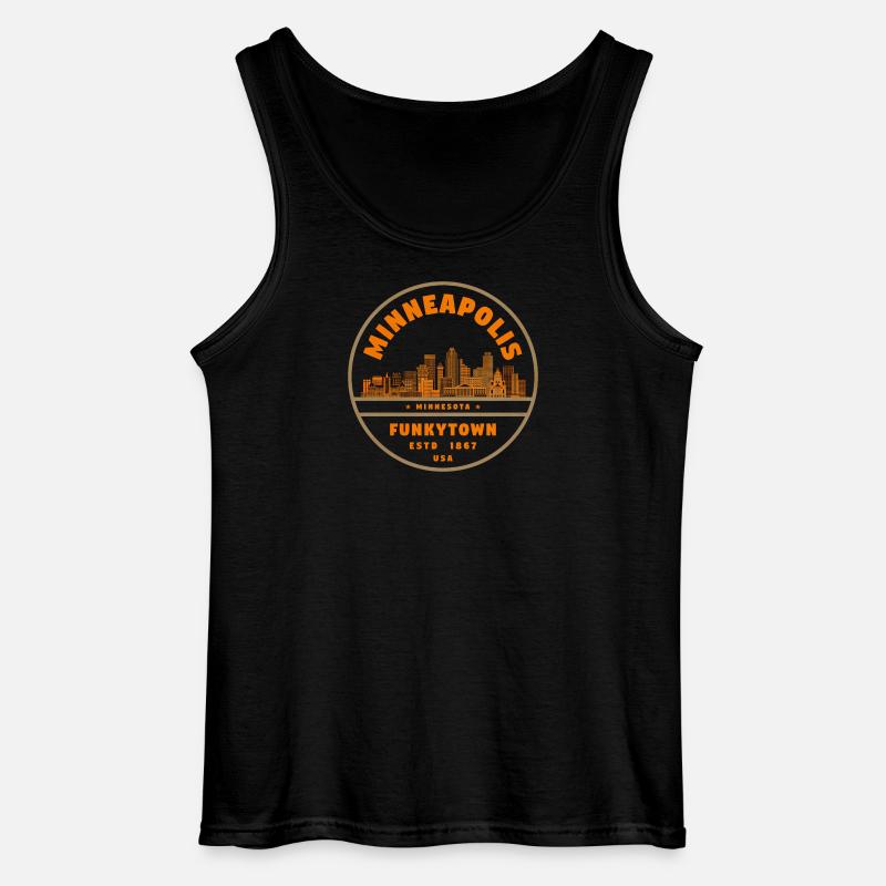 Minneapolis Funkytown Skyline Retro - Gildan Männer Tank Top - Schwarz