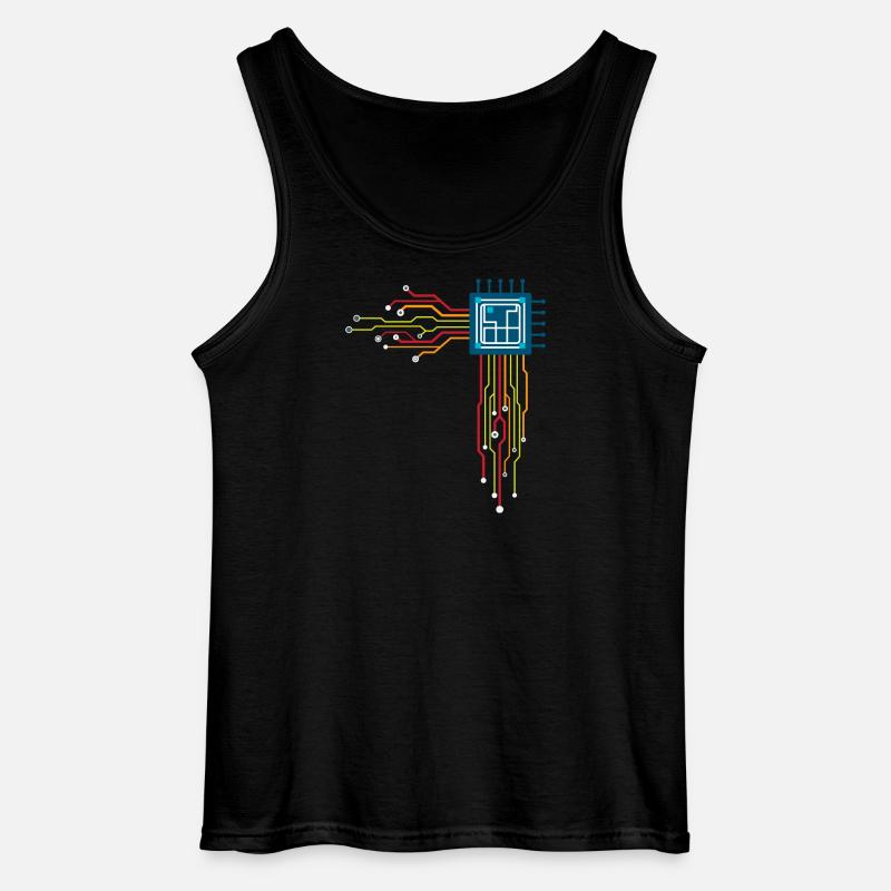 Computer chip - Creative illustration - Gildan Men’s Tank Top - black