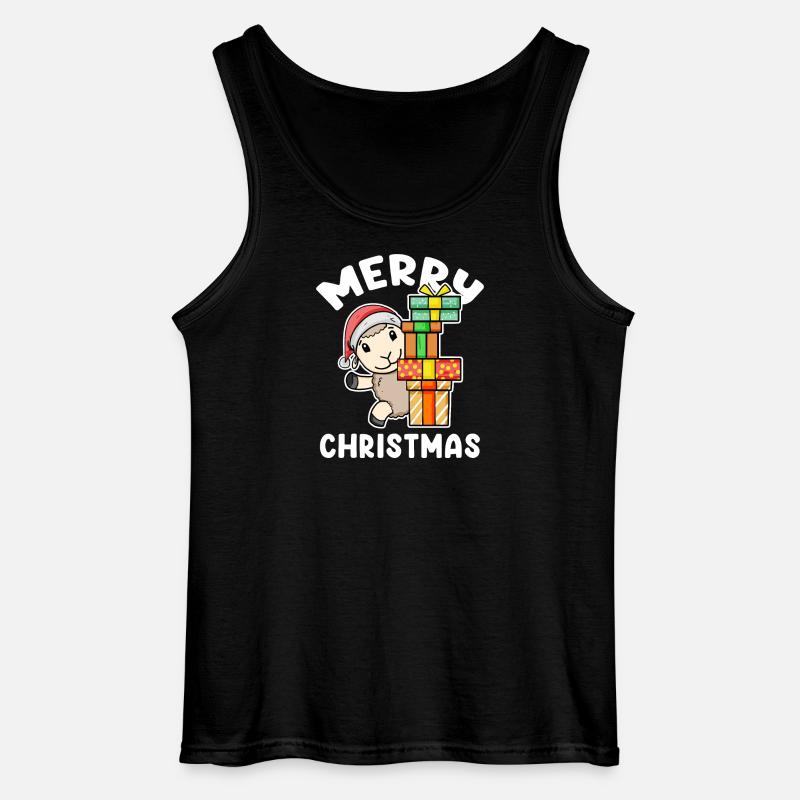 Frohe Weihnachten Schaf mit Geschenke - Gildan Männer Tank Top - Schwarz