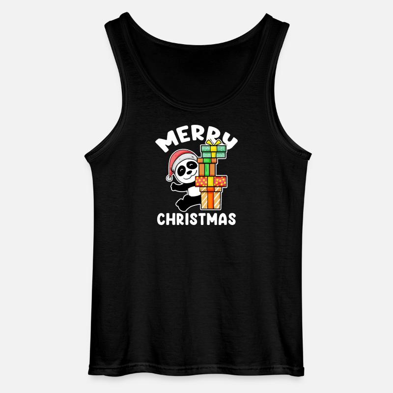 Frohe Weihnachten Panda - Gildan Männer Tank Top - Schwarz