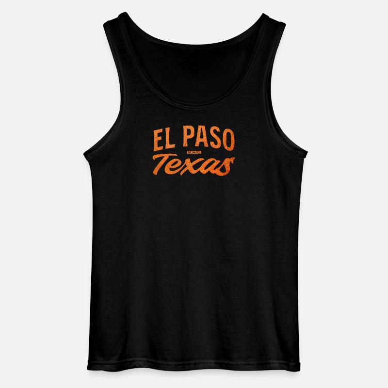 El Paso Texas Script Logo - Gildan Men’s Tank Top - black