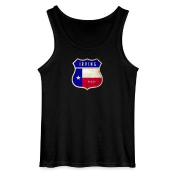 Design du drapeau Irving Texas Crest - Débardeur Gildan Homme - noir - Devant - AI Model Male 185 dark (185cm)