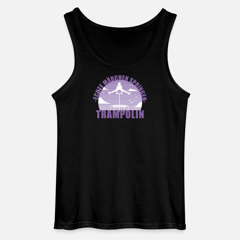 Echte Mädchen springen Trampolin Geschenk - Gildan Männer Tank Top - Schwarz