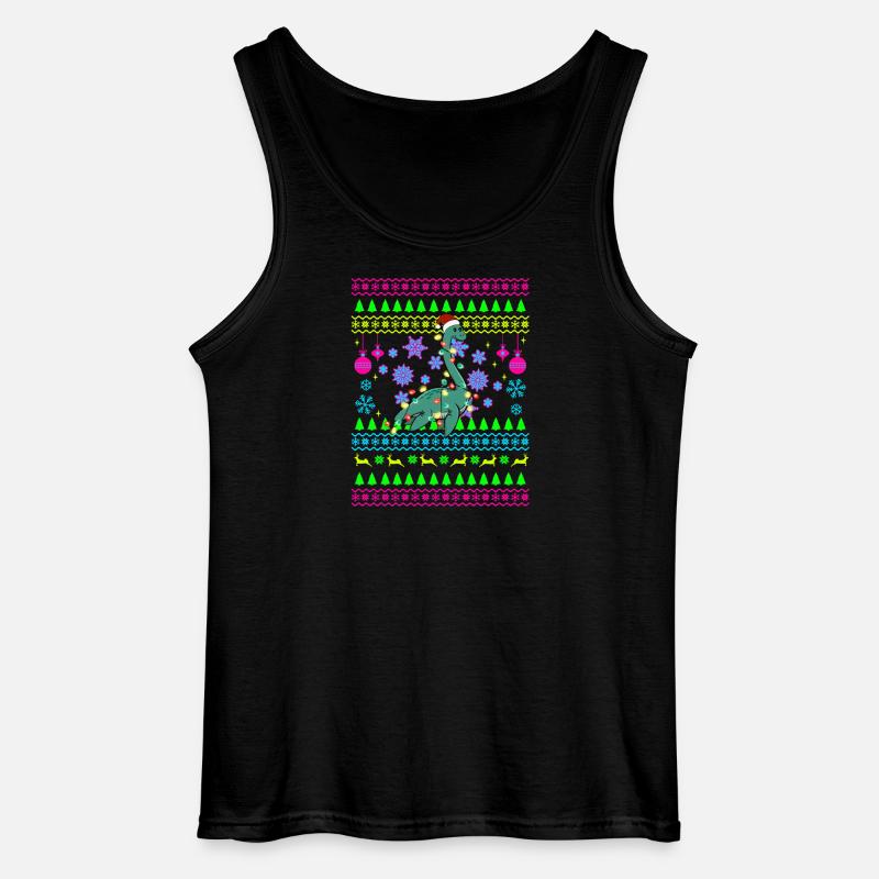 Weihnachtsdino mit Lichtern - Gildan Männer Tank Top - Schwarz