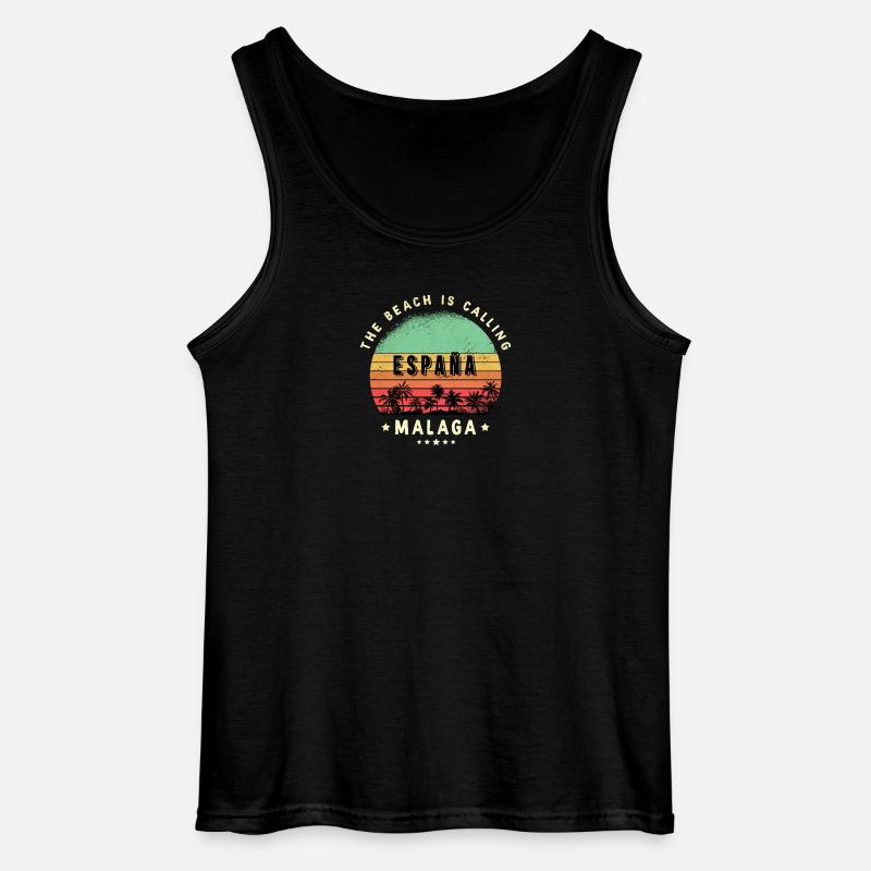 Malaga Spanien Strand Design - Gildan Männer Tank Top - Schwarz