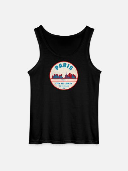 Pariser Stadtlichter Retro Abzeichen - Gildan Männer Tank Top - Schwarz