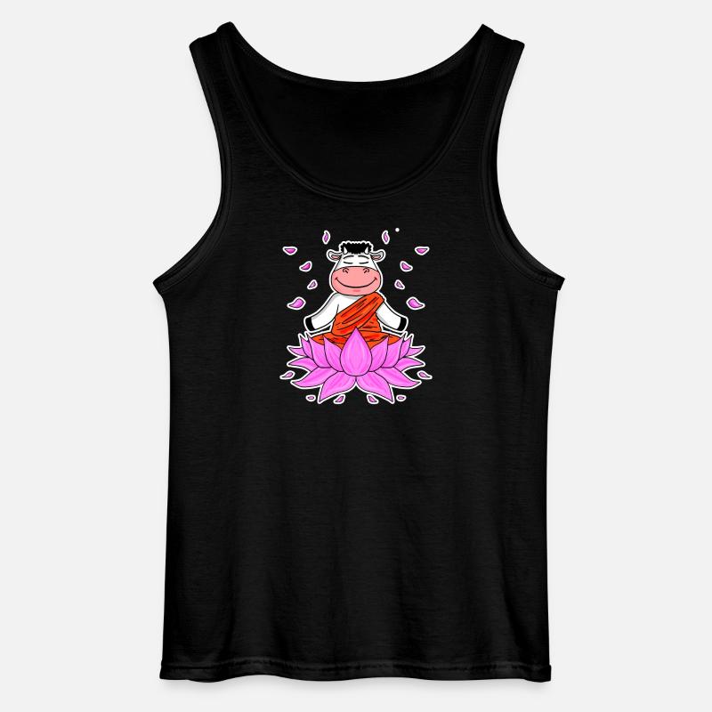 Yoga Kuh - Gildan Männer Tank Top - Schwarz