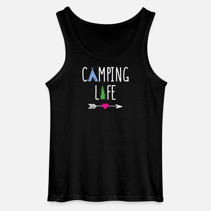 Campingleben - Gildan Männer Tank Top - Schwarz