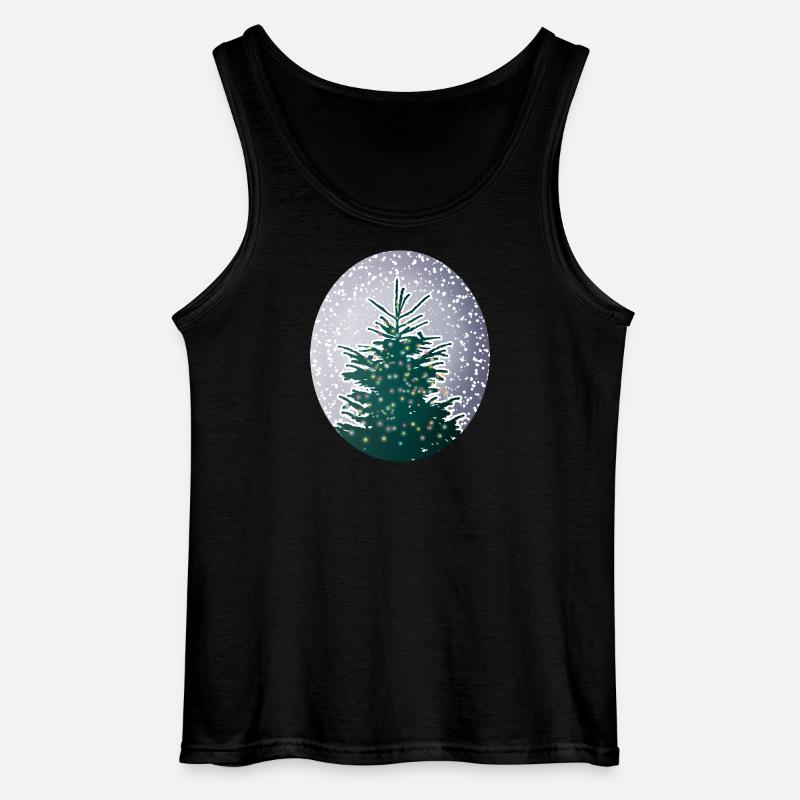 beleuchteter Weihnachtsbaum im Schnee - Gildan Männer Tank Top - Schwarz
