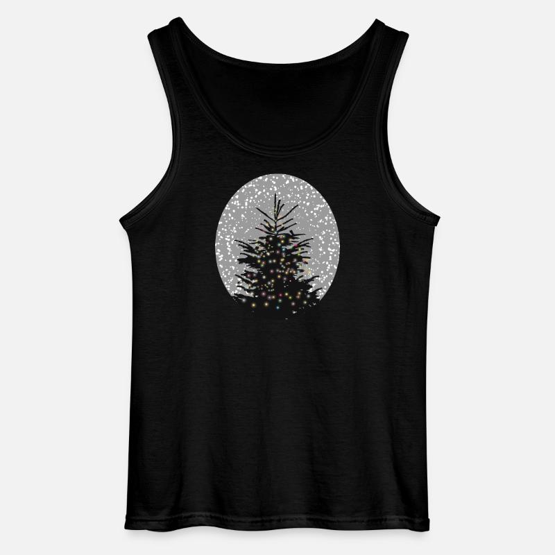beleuchteter Weihnachtsbaum im Schnee - Gildan Männer Tank Top - Schwarz