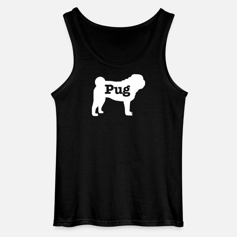 Mops - Gildan Männer Tank Top - Schwarz