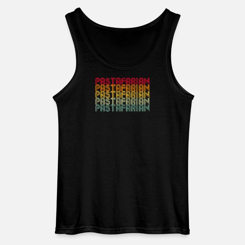 Rainbow Font Stack Pattern - Gildan Men’s Tank Top - black