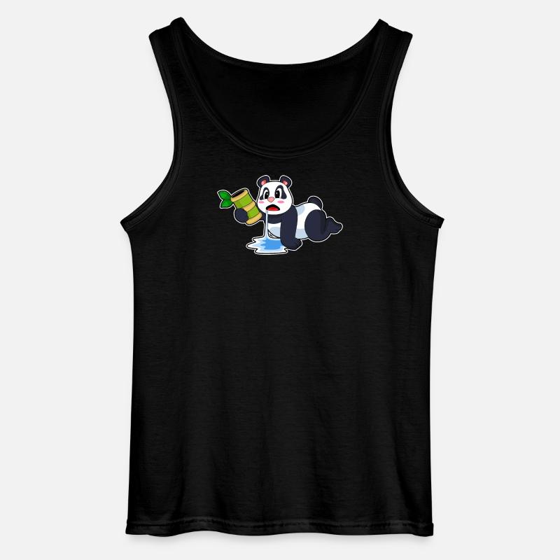 Panda Bambus - Gildan Männer Tank Top - Schwarz