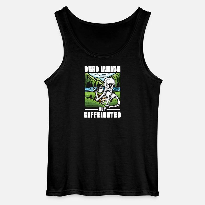 Dead inside but caffeinated - Gildan Männer Tank Top - Schwarz