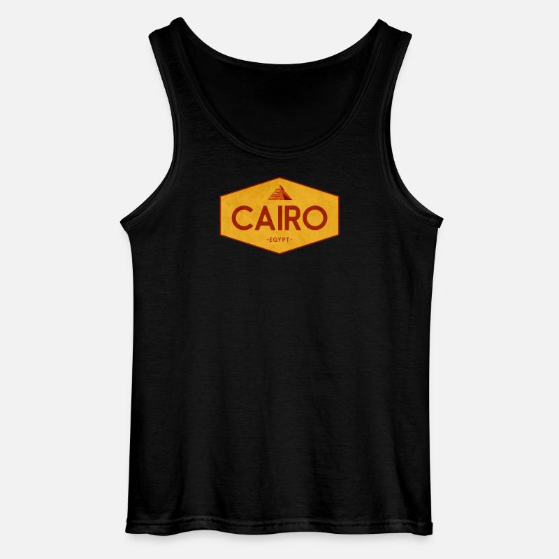 Cairo Egypt Pyramid Emblem - Gildan Männer Tank Top - Schwarz
