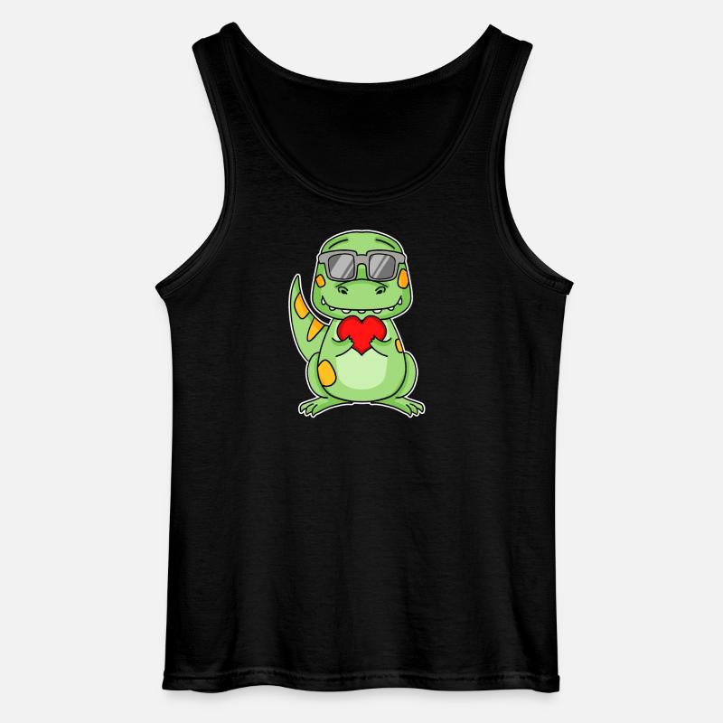 Dinosaurier mit Herz - Liebe Romantisch - Gildan Männer Tank Top - Schwarz