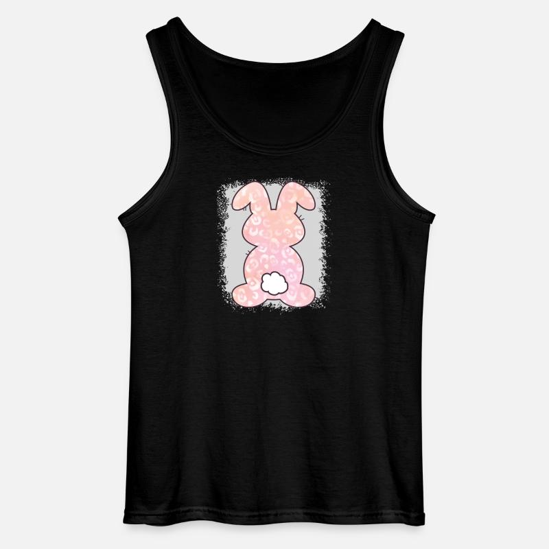 Leopard Print Bleached Easter - Gildan Men’s Tank Top - black