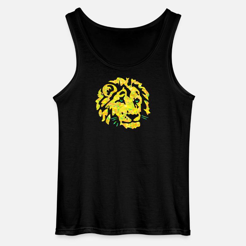 Polygon Löwe Kopf - Gildan Männer Tank Top - Schwarz