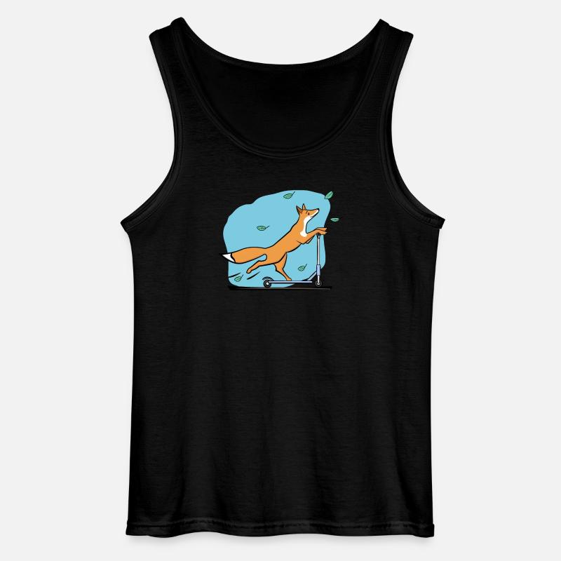 Fuchs mit Roller - Gildan Männer Tank Top - Schwarz