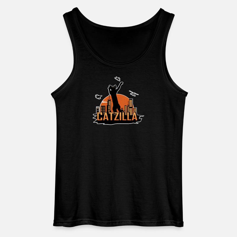 Catzilla - Gildan Men’s Tank Top - black