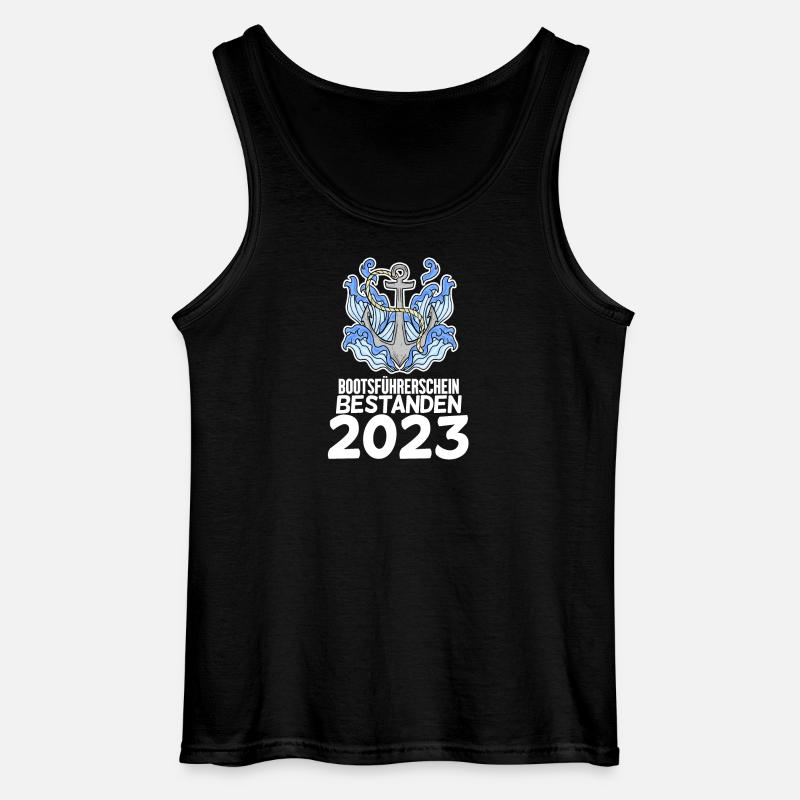 Bootsführerschein 2023 Motorboot Geschenk - Gildan Männer Tank Top - Schwarz