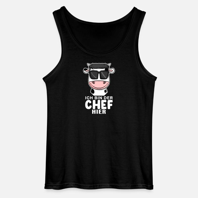 Cool Kuh Chef Spruch - Gildan Männer Tank Top - Schwarz