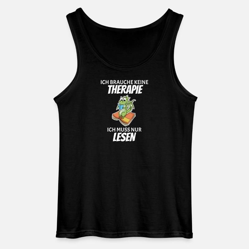 Bücher Drache Drachen - Gildan Männer Tank Top - Schwarz