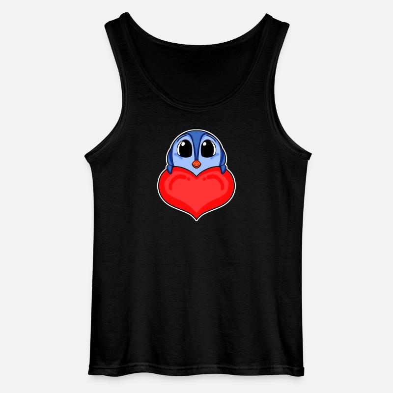 Pinguin mit Herz - Liebe Romantisch - Gildan Männer Tank Top - Schwarz