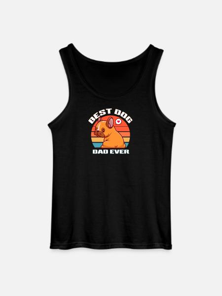 Best Dog Daddy Retro Sun - Gildan Men’s Tank Top - black