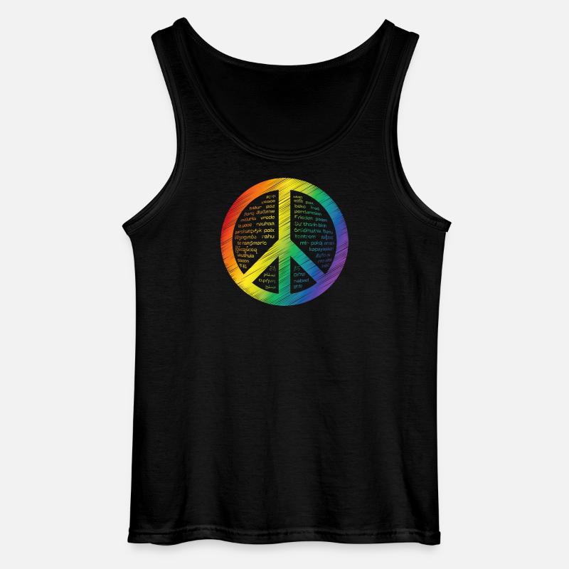 Leuchtendes Friedenszeichen - Gildan Männer Tank Top - Schwarz