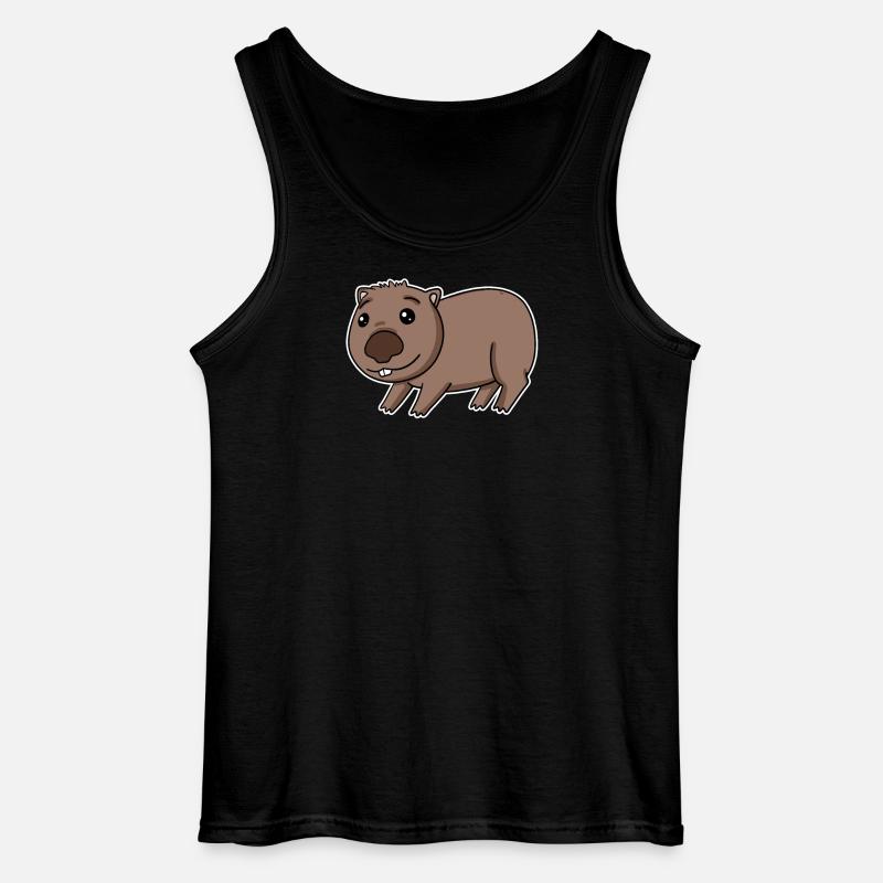 Wombat Motiv Beuteltier - Gildan Männer Tank Top - Schwarz