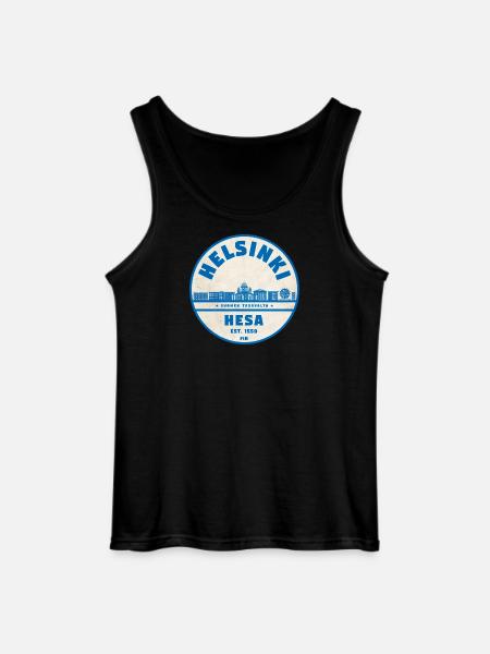 Helsinki Skyline Emblem 1550 - Gildan Men’s Tank Top - black