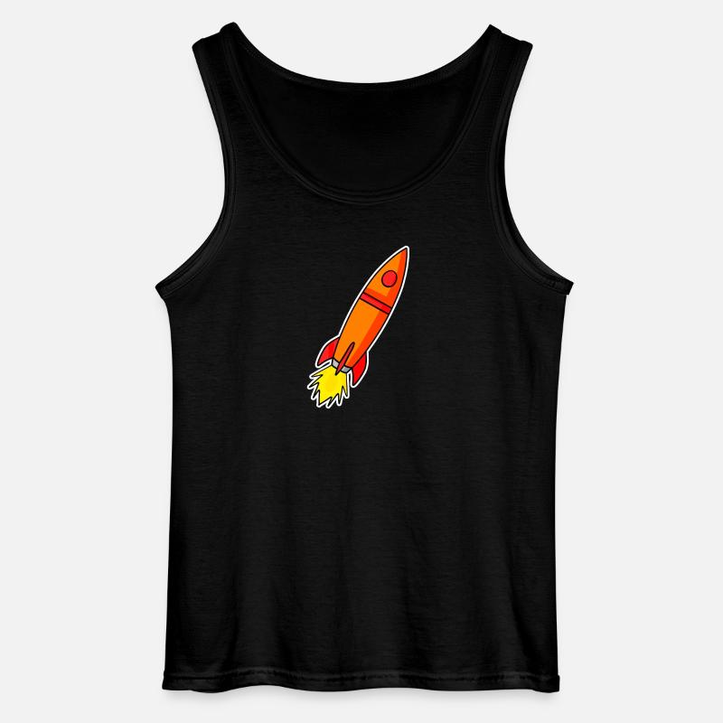 Rocket Orange - Gildan Men’s Tank Top - black