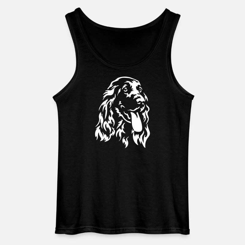 Cocker Spaniel Kopf "Black Edition" - Gildan Männer Tank Top - Schwarz