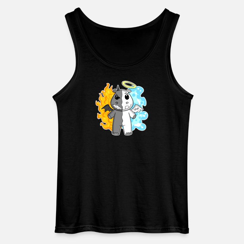 Hippo - Angel and Devil - Gildan Men’s Tank Top - black