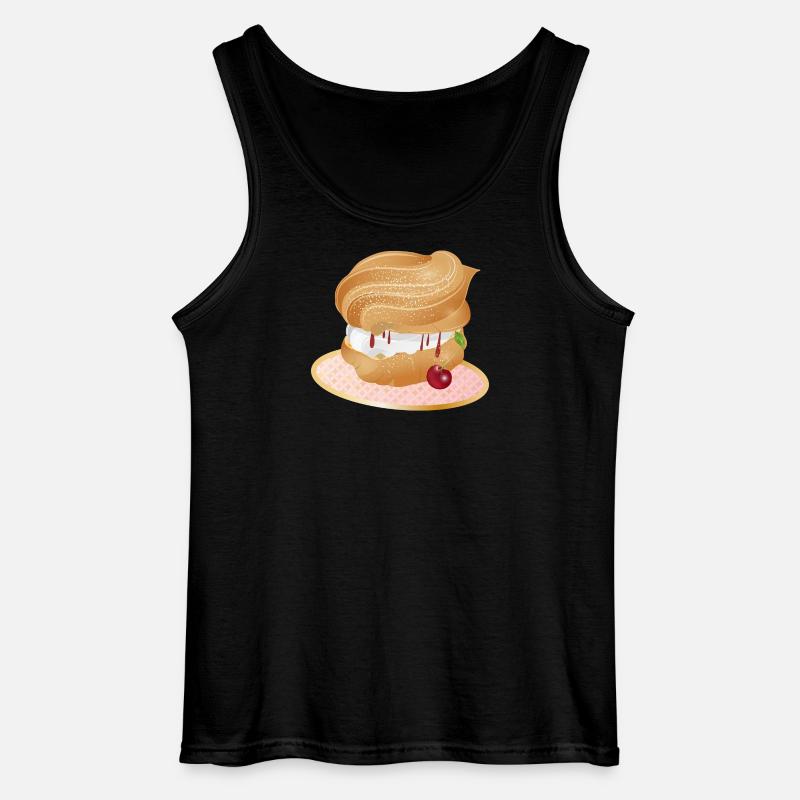 Mit Sahne und Kirsche gefüllter Windbeutel - Gildan Männer Tank Top - Schwarz