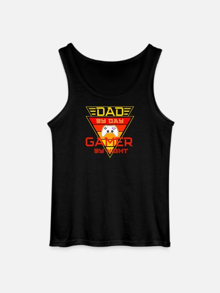 Dad by Day Gamer by Night - Gildan Men’s Tank Top - black