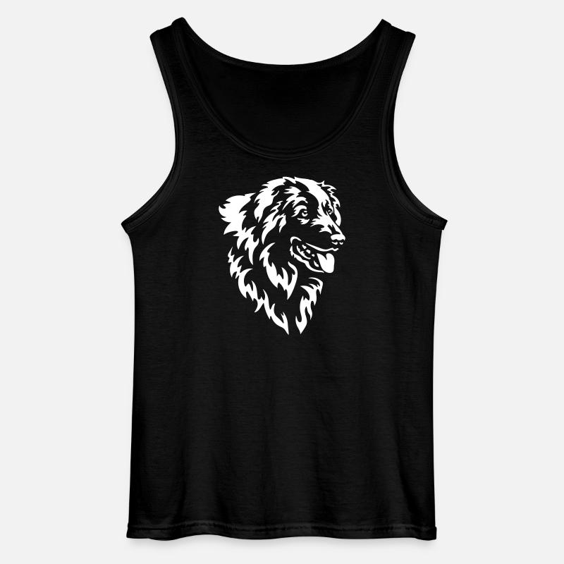 Pyrenäenberghund Kopf "Black Edition" - Gildan Männer Tank Top - Schwarz