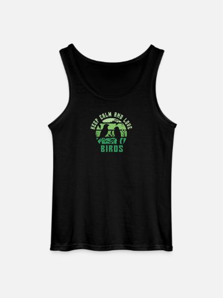 Keep calm and love birds - Gildan Men’s Tank Top - black