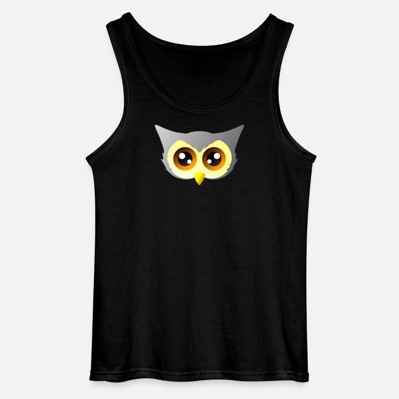 vögel closing, süßes eulengesicht - Gildan Männer Tank Top - Schwarz