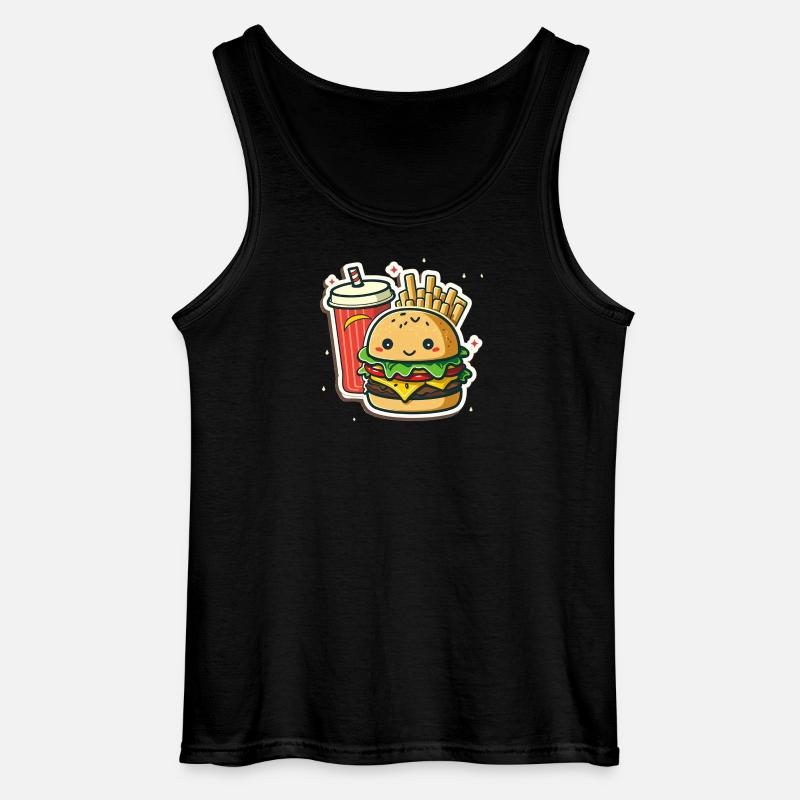 Burger menu - Gildan Männer Tank Top - Schwarz