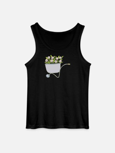 Wheelbarrows Flowers - Gildan Men’s Tank Top - black