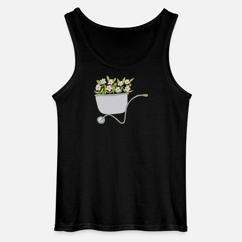 schubkarren blumen - Gildan Männer Tank Top - Schwarz