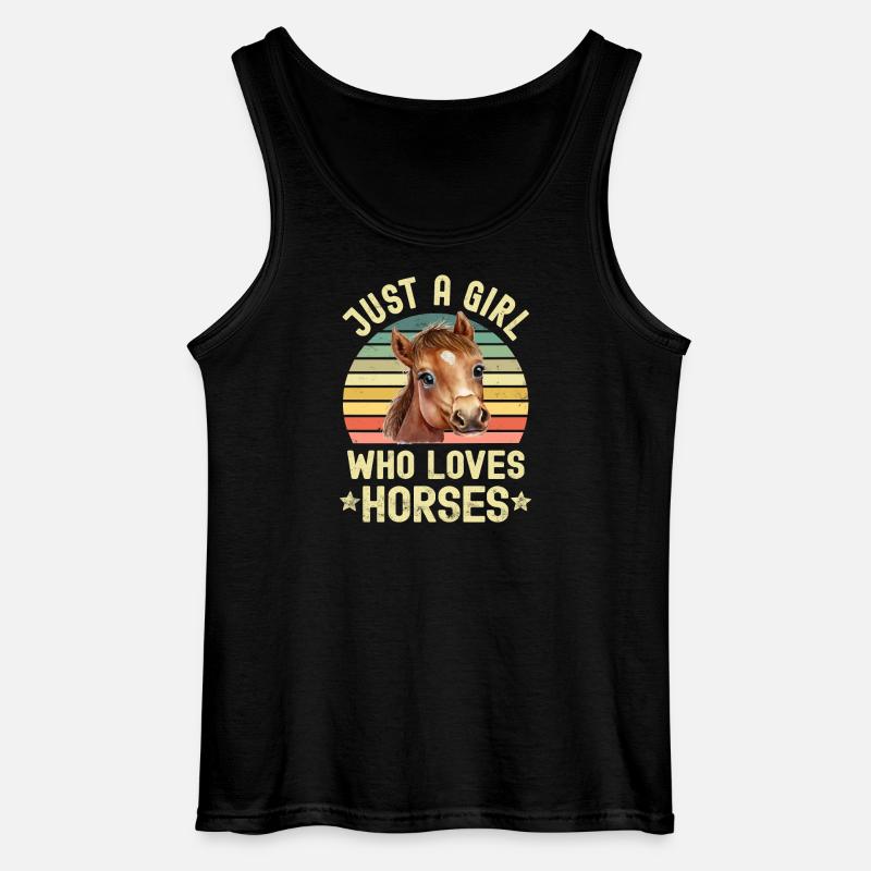 Pferd Pferde - Gildan Männer Tank Top - Schwarz