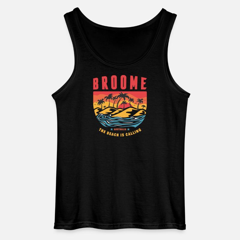Broome Australien Palmen Design - Gildan Männer Tank Top - Schwarz