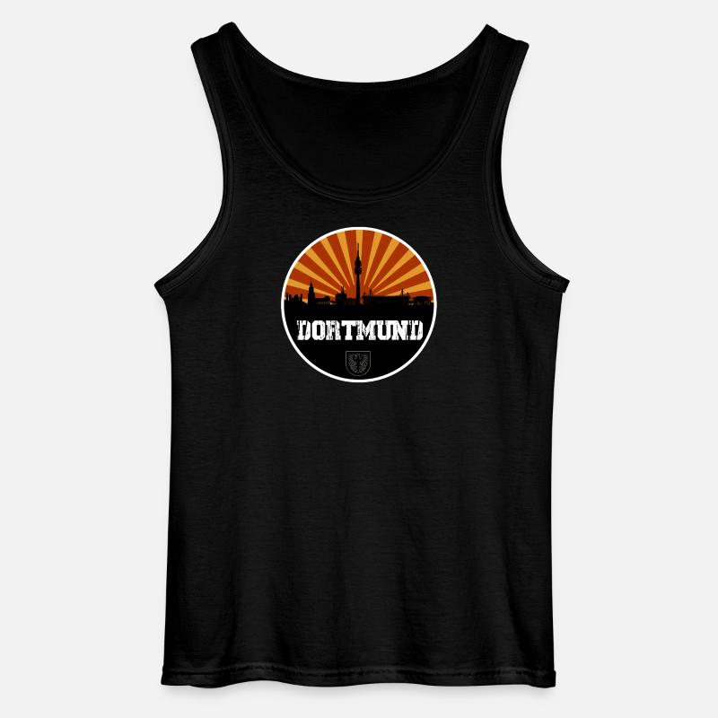 Dortmund Skyline Retro - Gildan Männer Tank Top - Schwarz