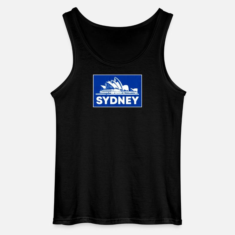 Sydney Opera Blau Silhouette - Gildan Männer Tank Top - Schwarz